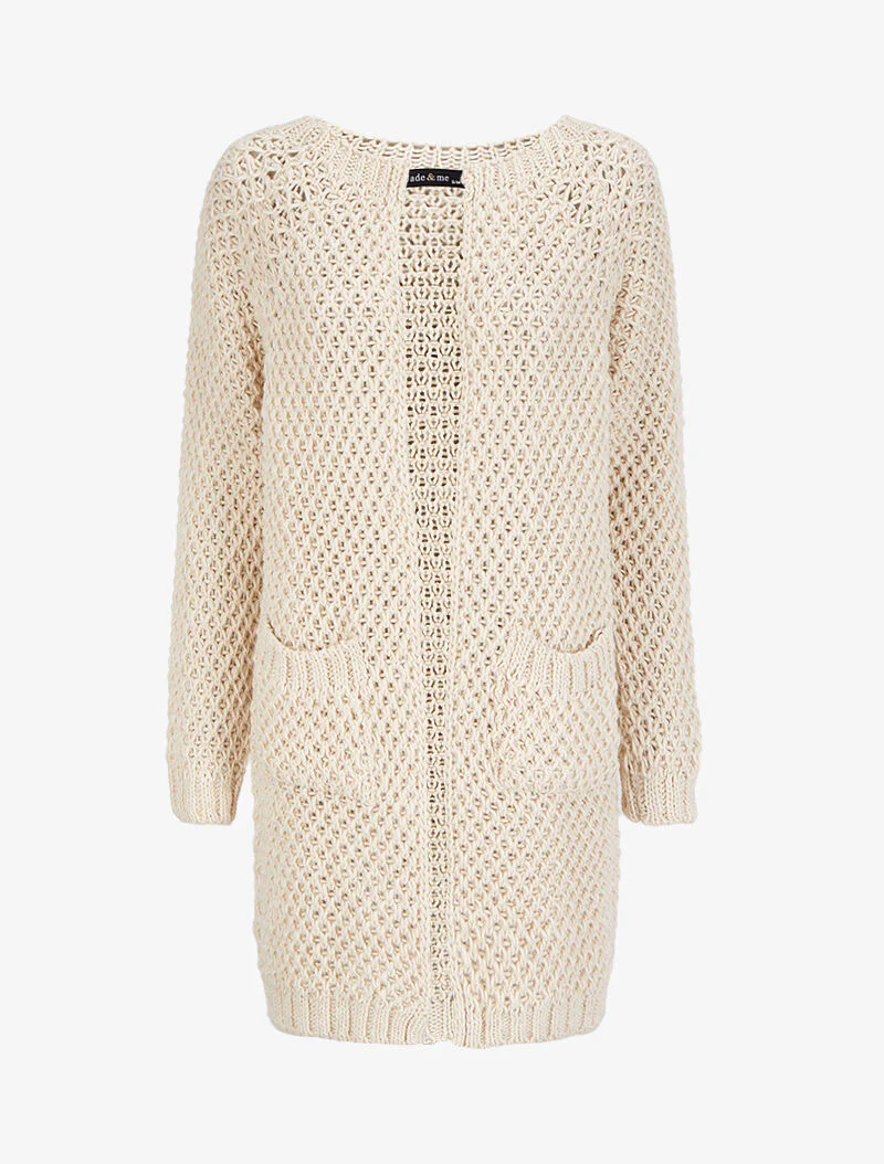 Open gehaakt vest - Beige