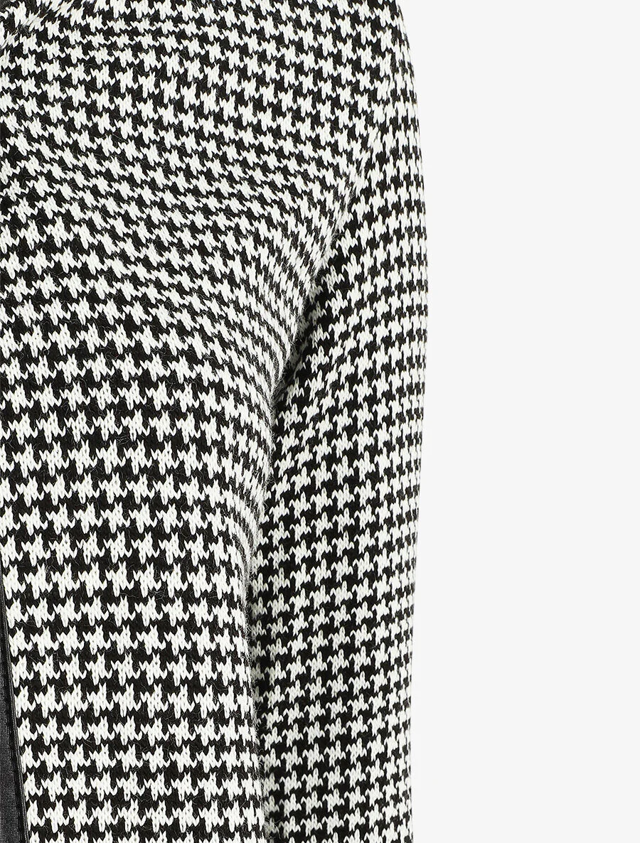 Open gilet met visgraat print - Wit - Image 3