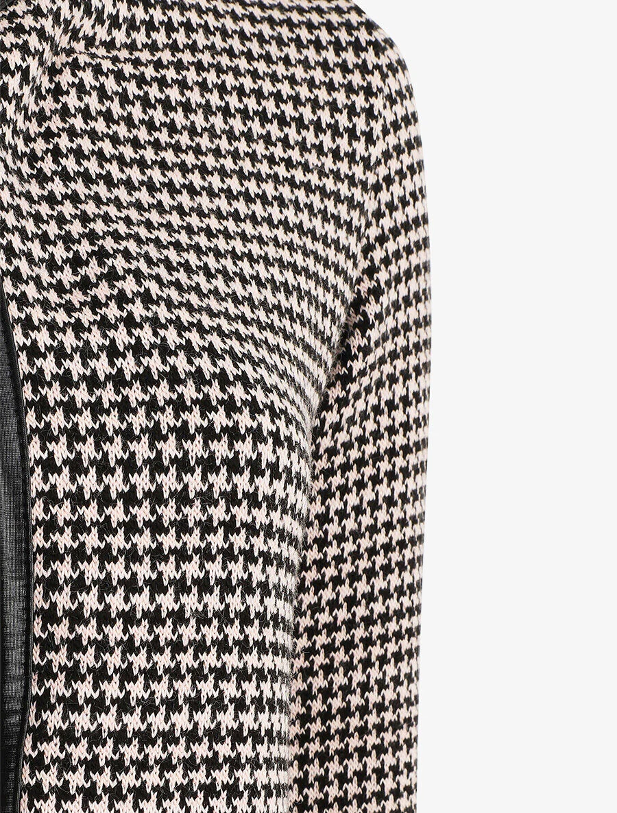 Open gilet met visgraat print - lichtroze - Image 3