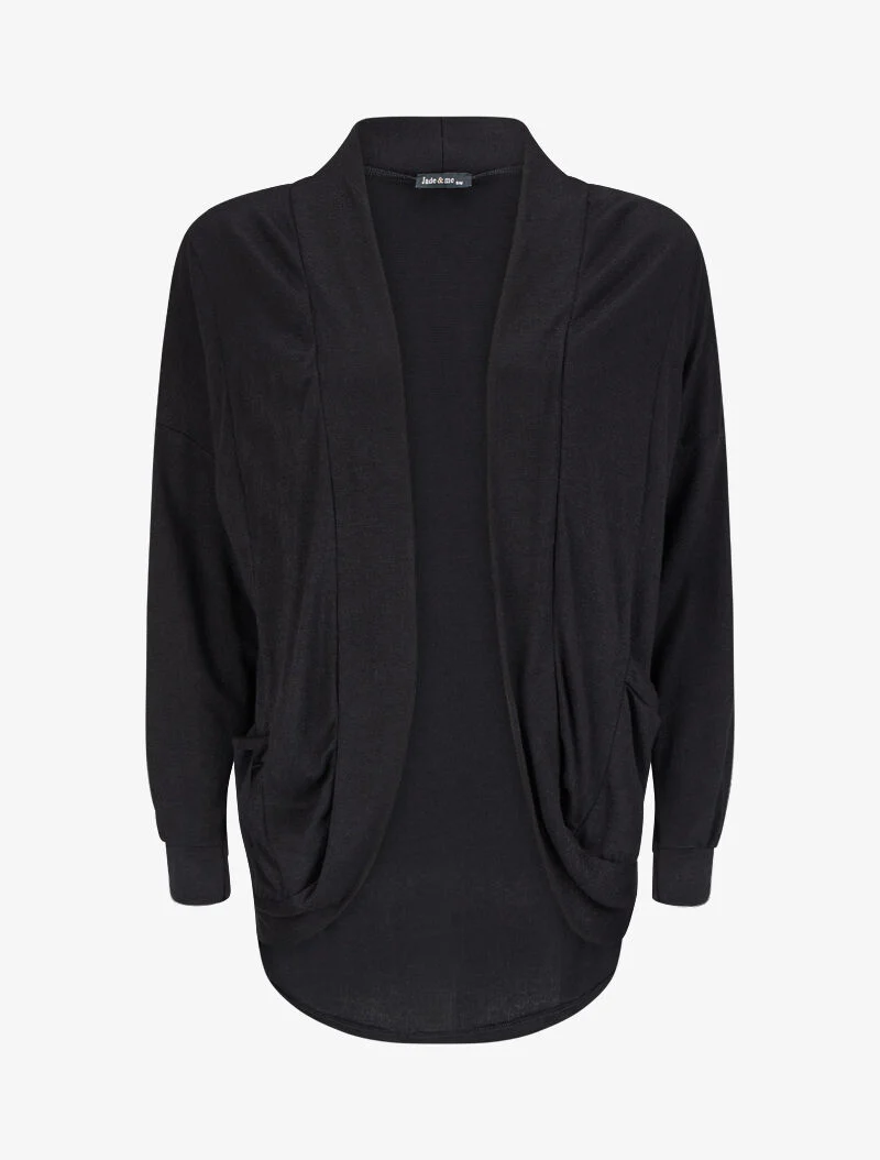 Halflang open vest - Zwart