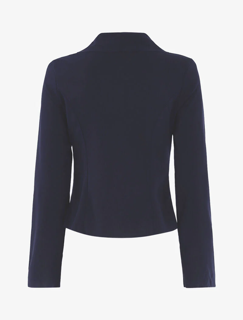 Open jas met ritssluitdetails - marineblauw - Image 2