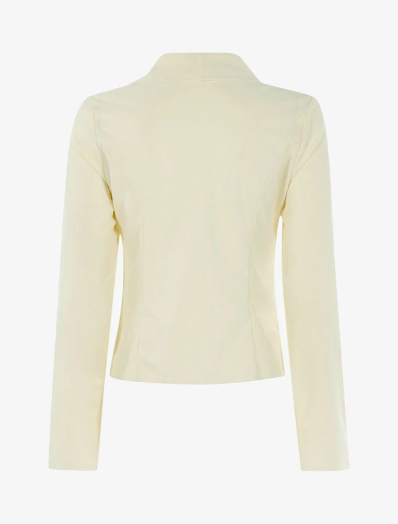 Open jas met ritssluitdetails - beige - Image 2