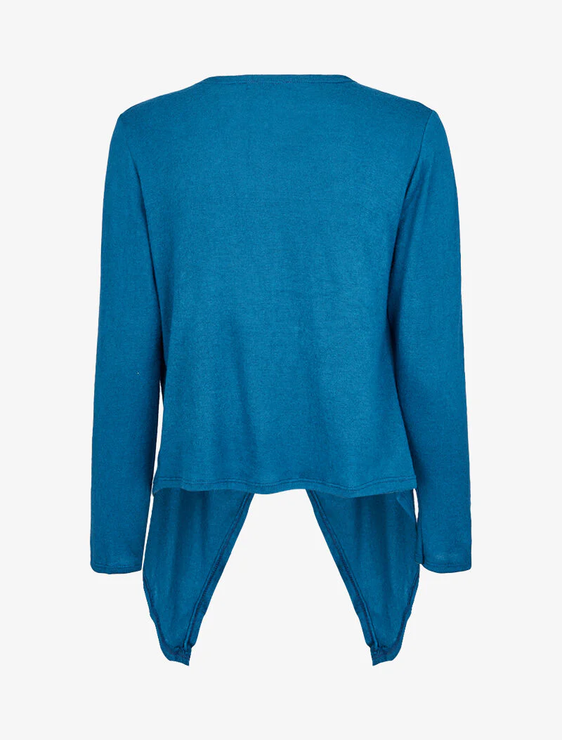 Open vest met sjaalkraag - Karrenblauw - Image 3
