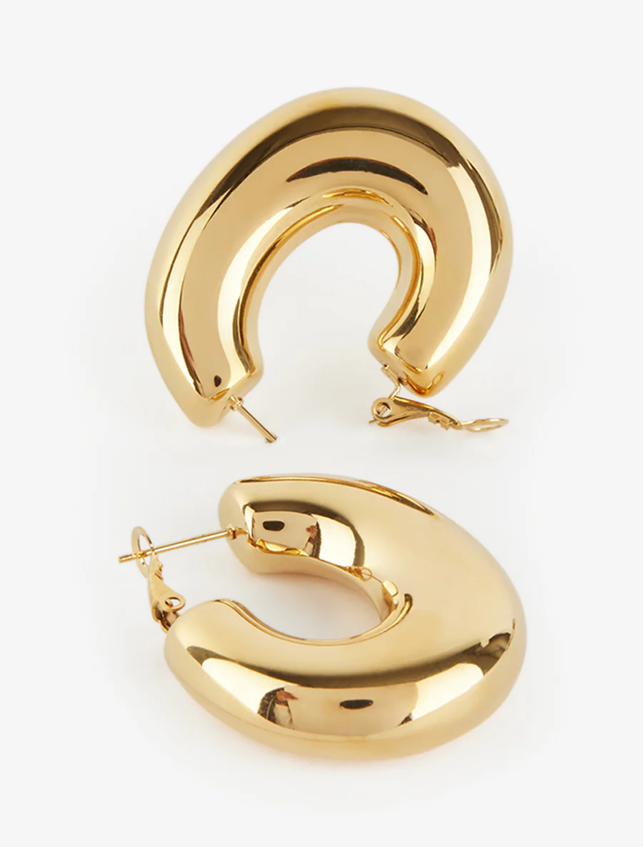 Ovale dikke creolen - Goud - Image 3