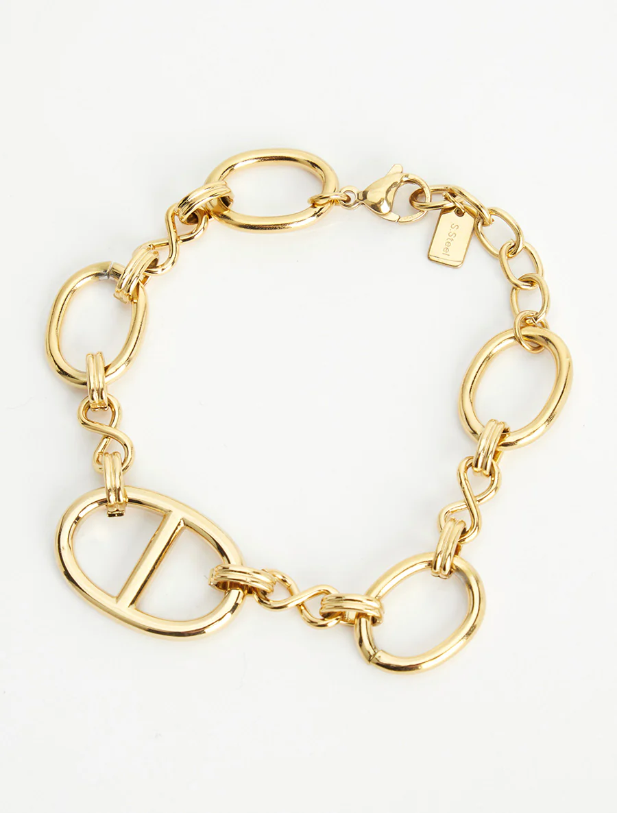 Ovale schakelarmband - Goud - Image 2