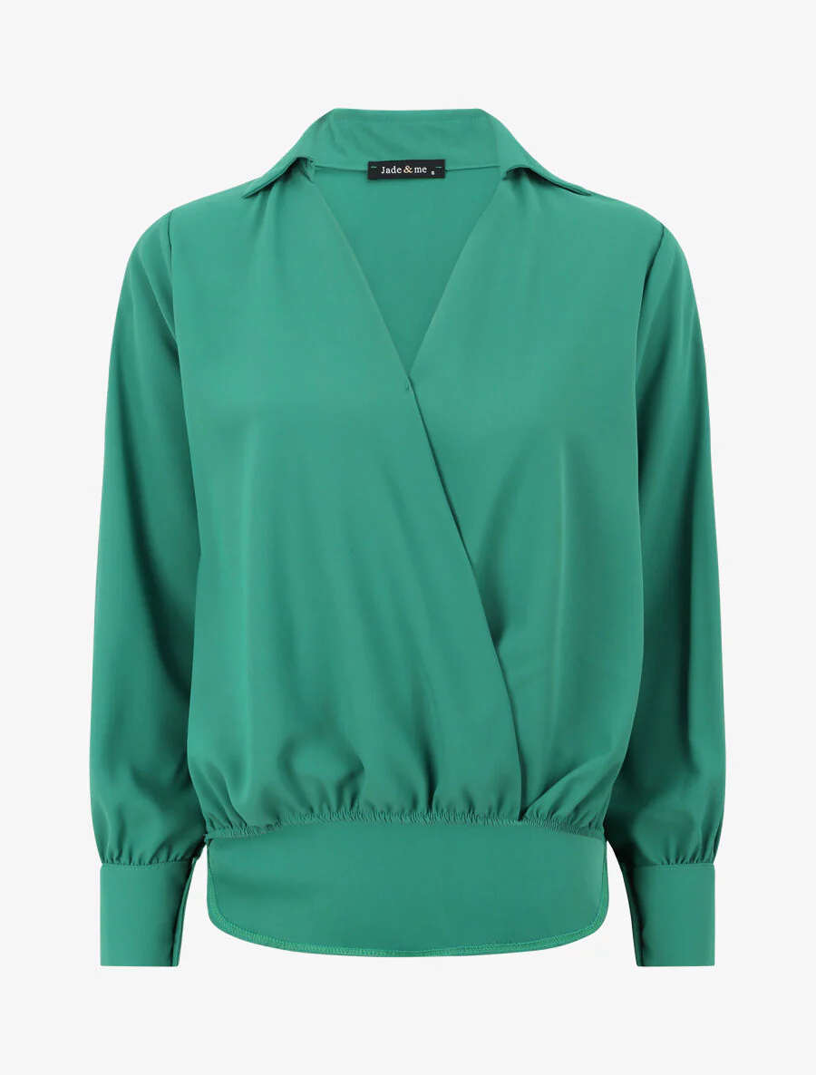 Oversized asymmetrische blouse - Groen