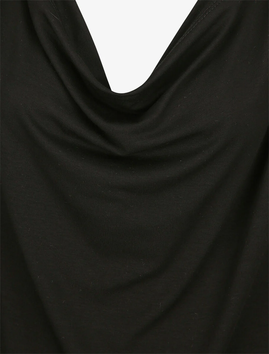 Oversized bovenkleding met bénitierkraag - Zwart - Image 3