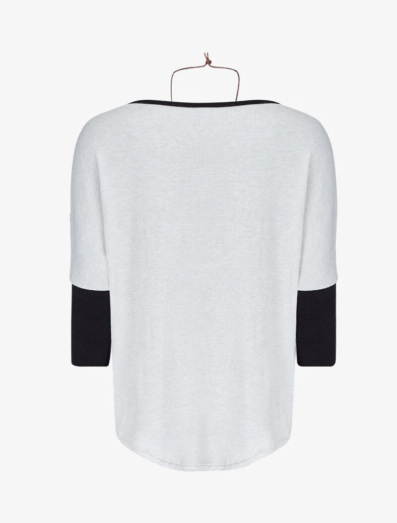 Oversized dolman trui met lange ketting - Lichtgrijs - Image 2