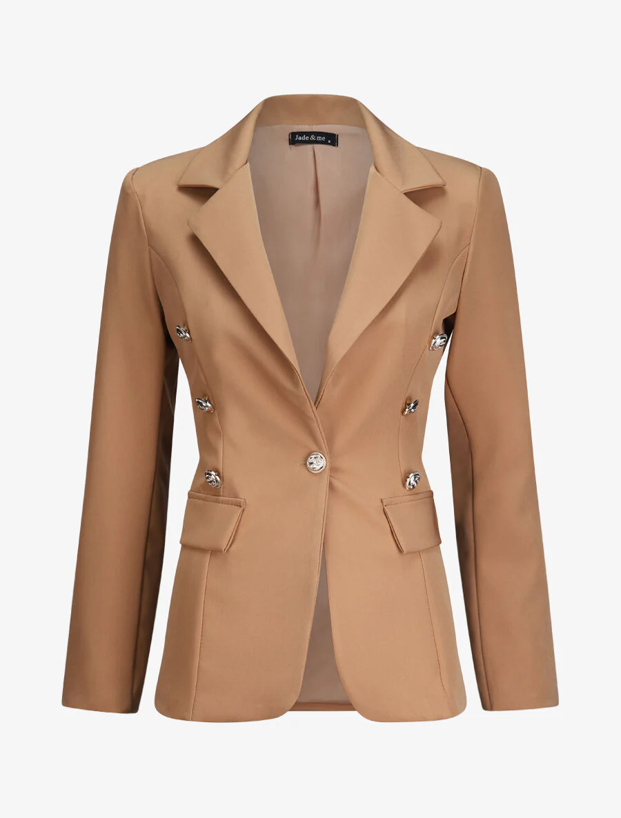 Oversized eenkleurige blazer - Kameel