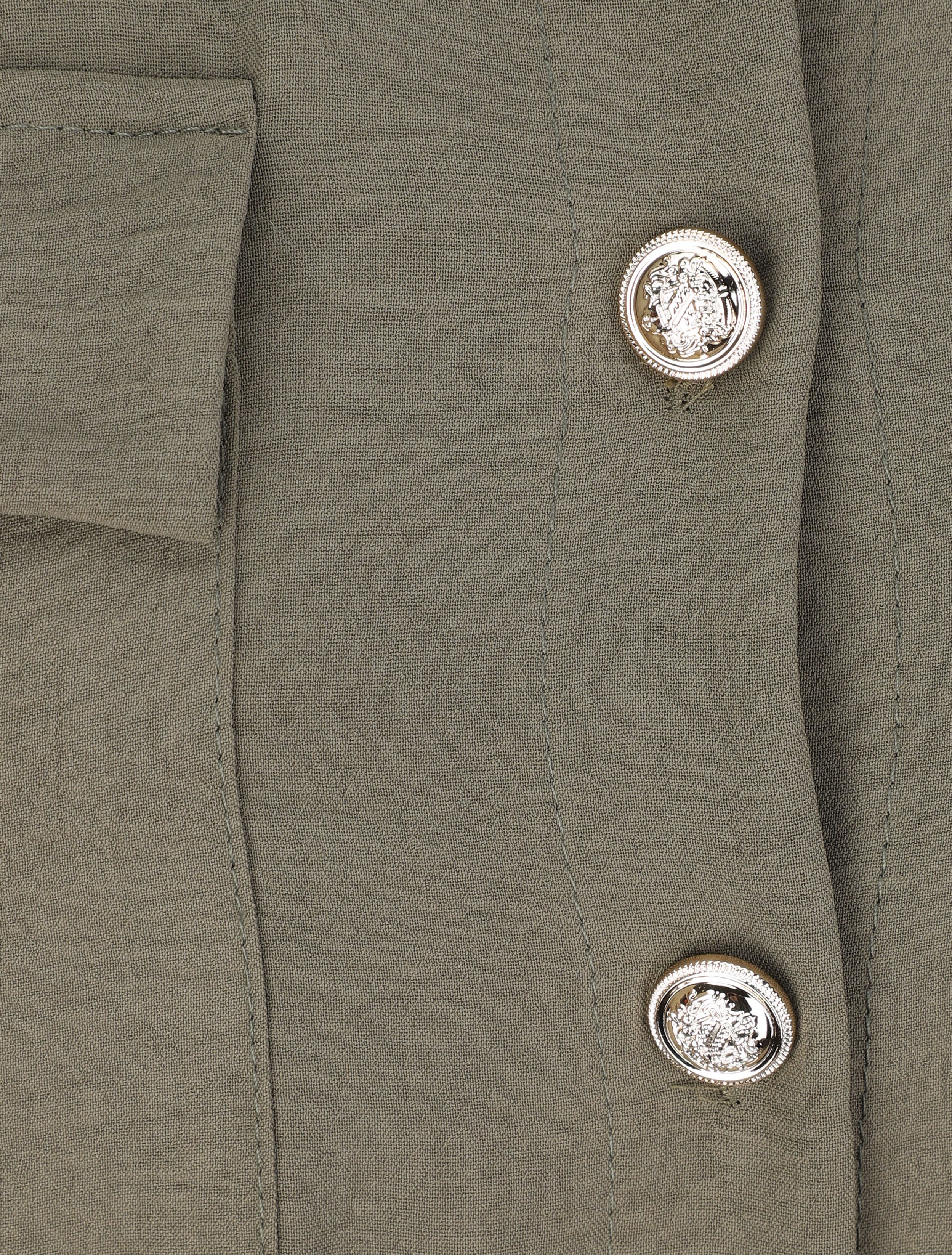 Oversized eenvoudige korte mouw shirtjurk - Kakigroen - Image 3