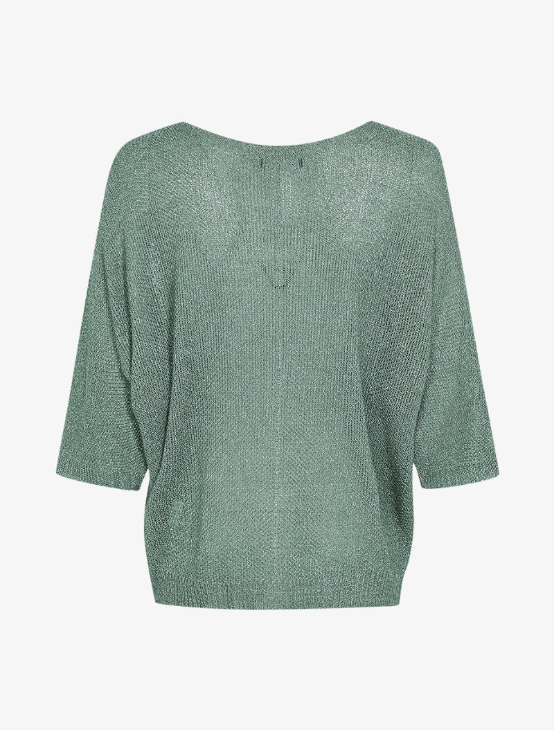 Oversized gehaakte trui met print - Kakigroen - Image 3