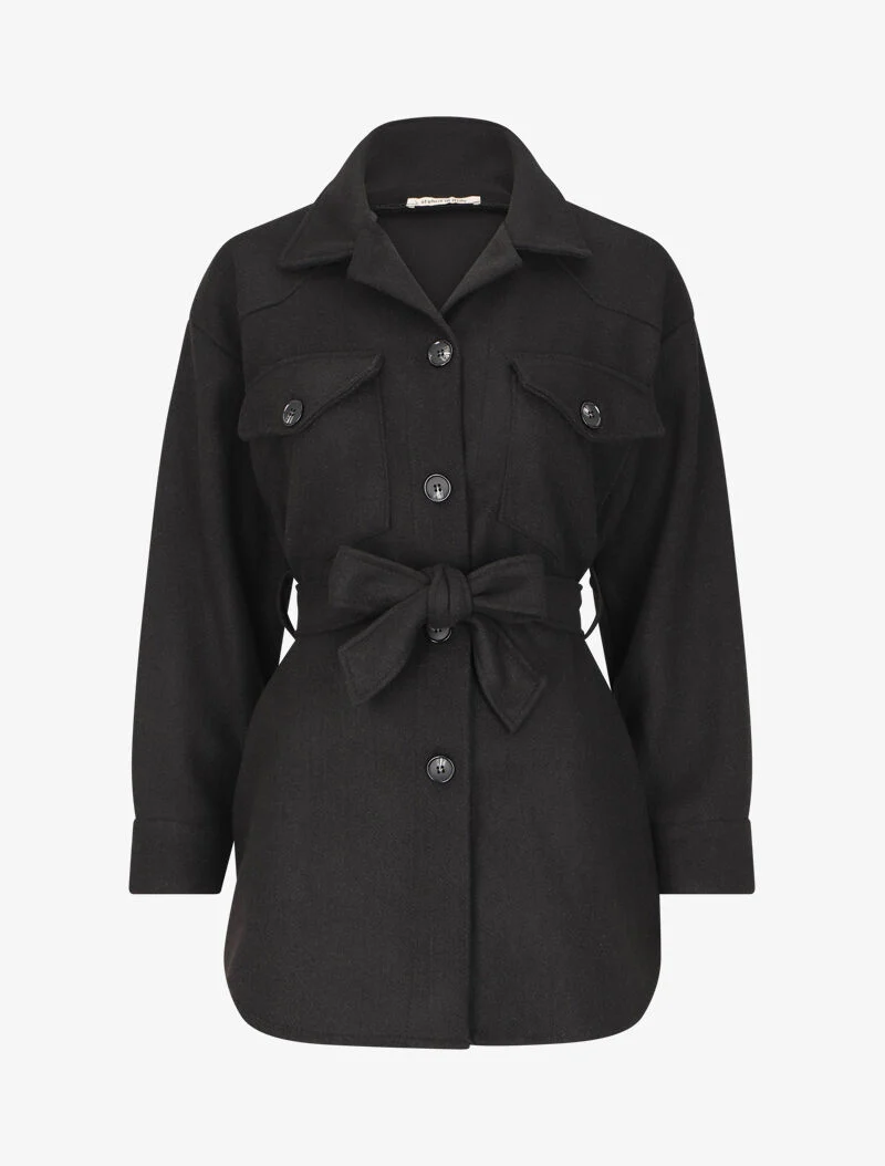 Oversized jas met borstzakken - Zwart