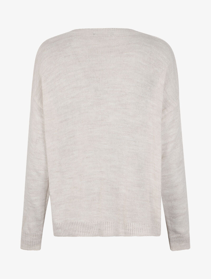 Oversized lange trui met print "out dream yourself" - Beige - Image 2