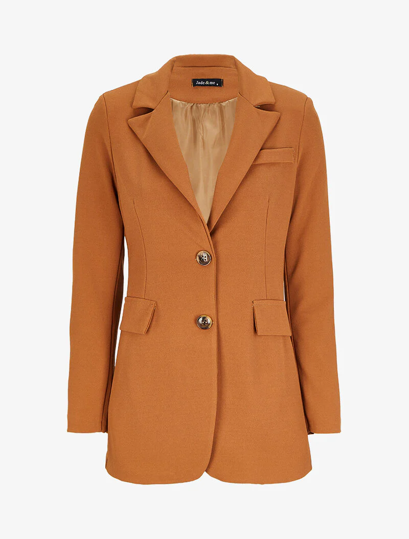 Oversized rechte blazer - Camel