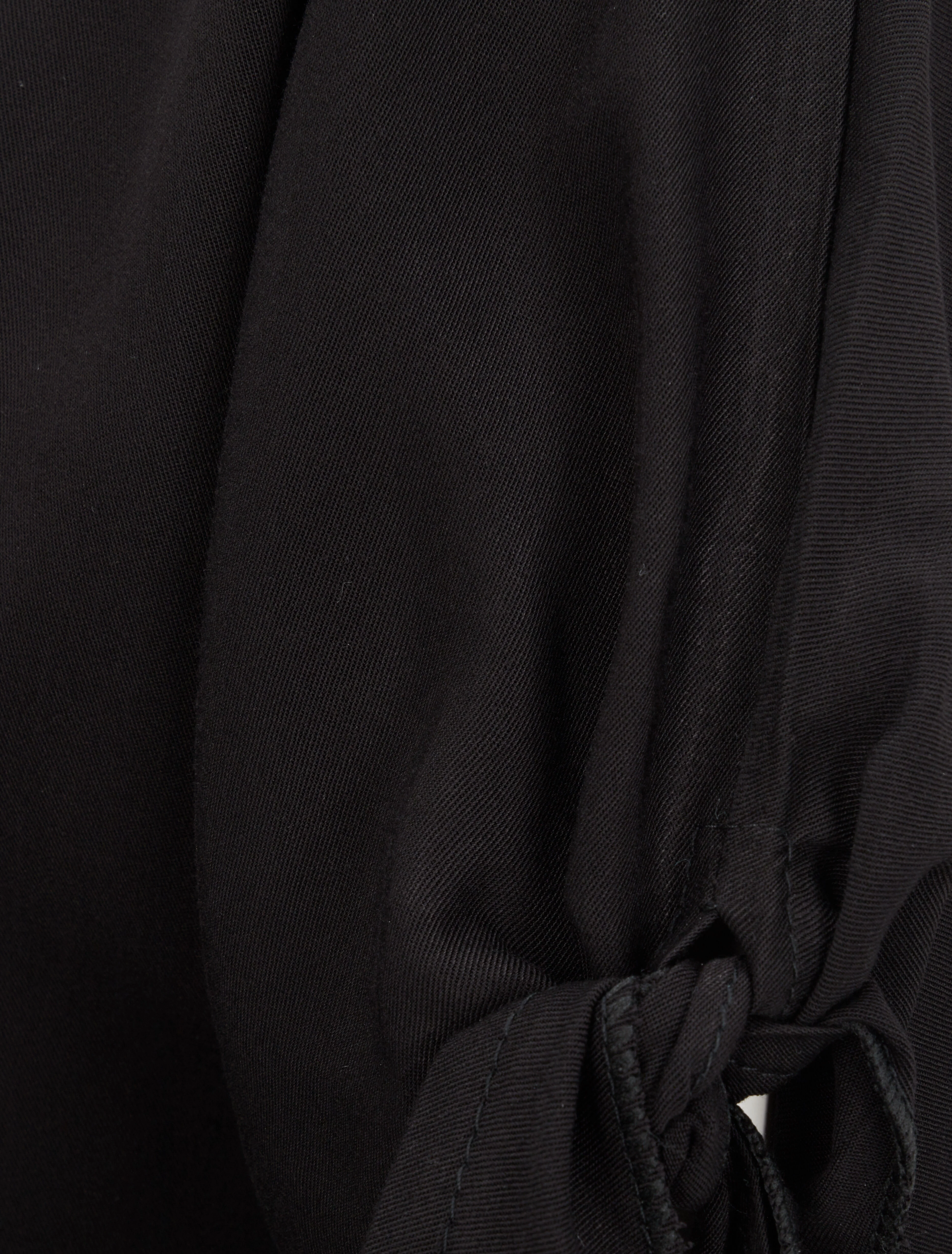 Oversized top met korte mouwen en strikbanden - Zwart - Image 3