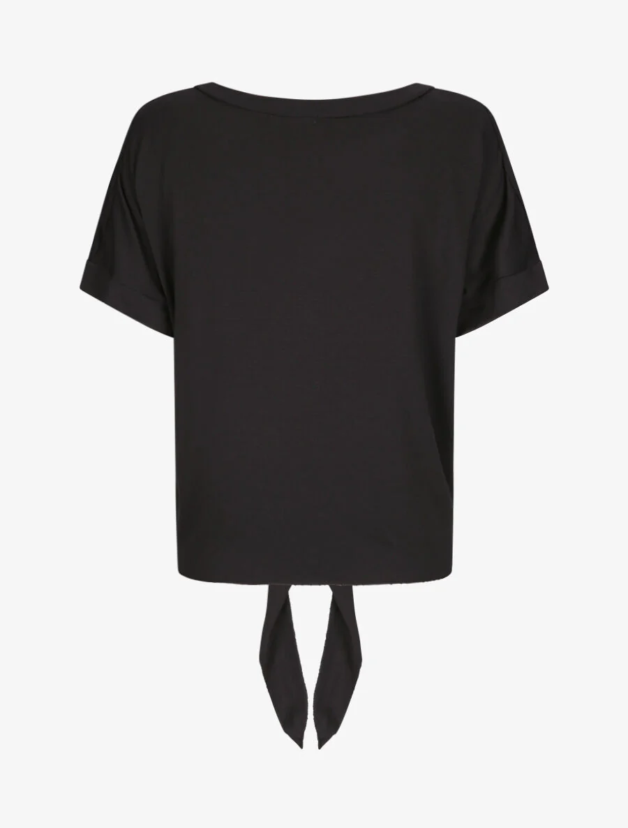 Oversized top met open schouders - Zwart - Image 2