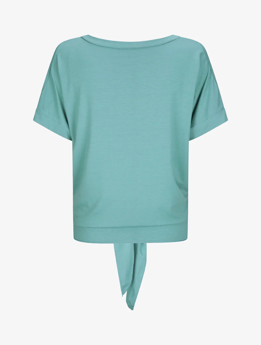 Oversized top met open schouders - Blauw lagon - Image 2