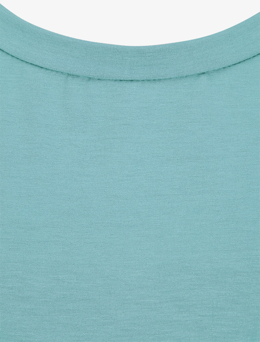 Oversized top met open schouders - Blauw lagon - Image 3