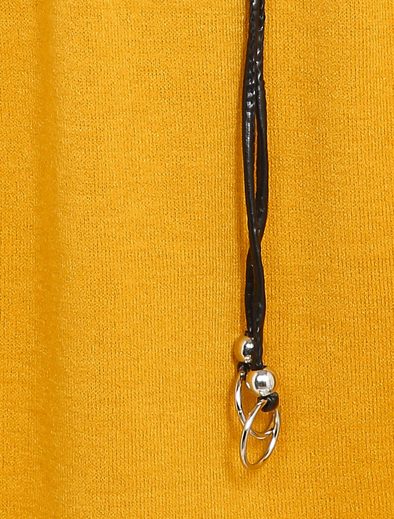 Oversized trui jurk met dolmanmouwen - Mosterd - Image 3