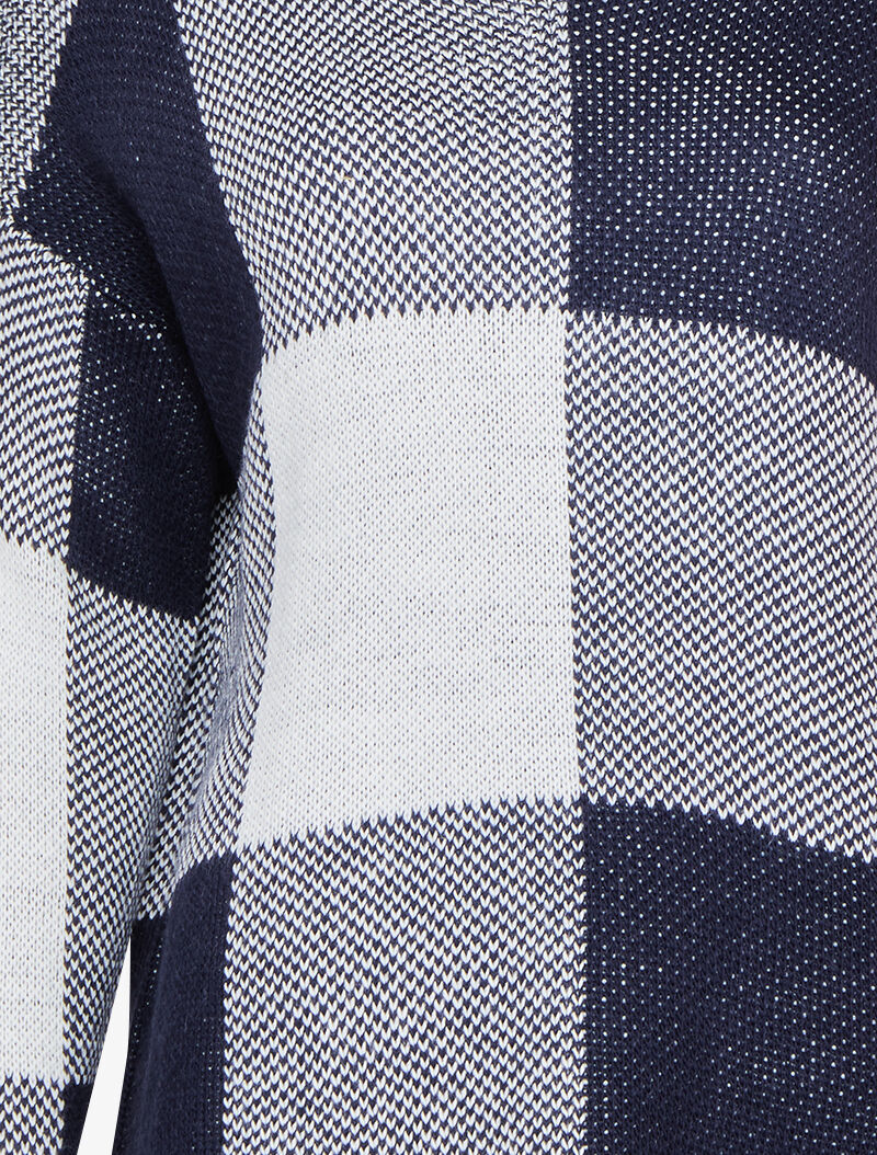 Oversized geruite trui - Marineblauw - Image 3