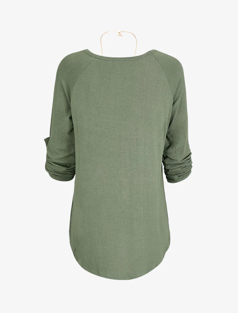 Oversized tuniek met lange ketting - Kaki - Image 2