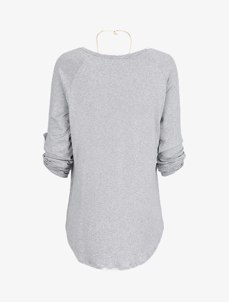 Oversized tuniek met lange ketting - Lichtgrijs - Image 2