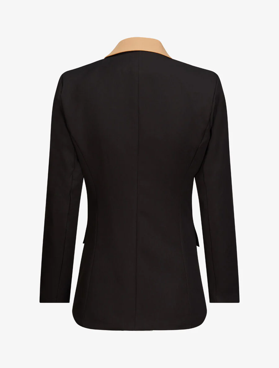 Oversized tweekleurige blazer - Zwart - Image 2
