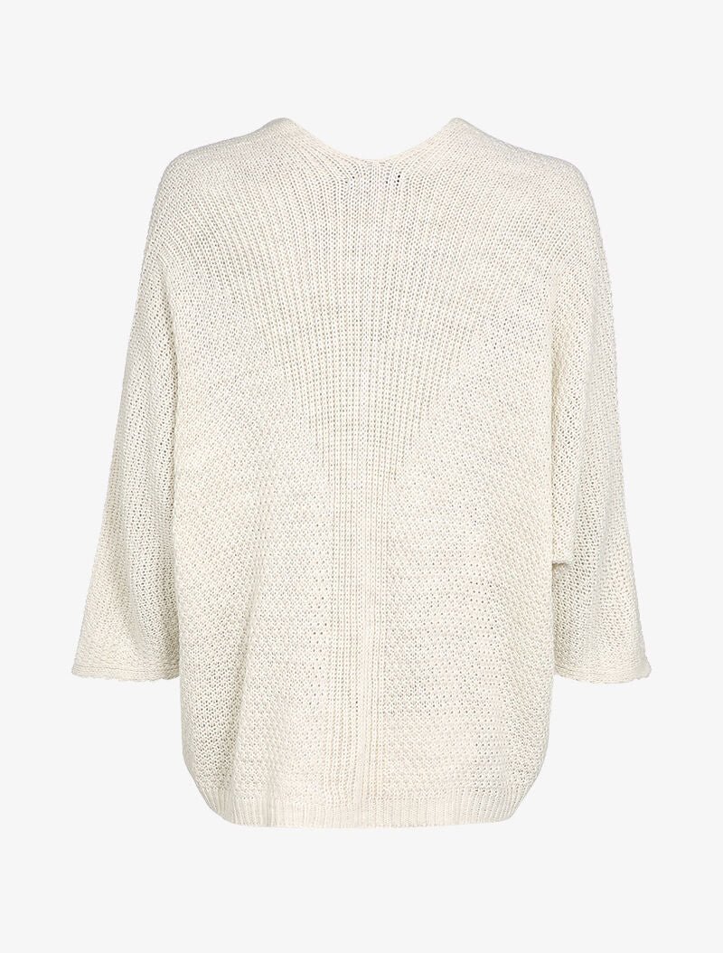 Oversized gilet met dolmanmouwen en V-detail aan de achterkant - Ecru - Image 2