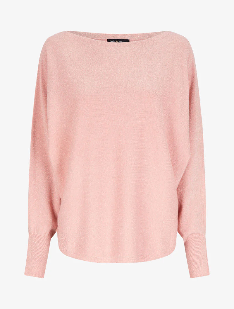 Oversized vleermuis iriserende trui - Roze