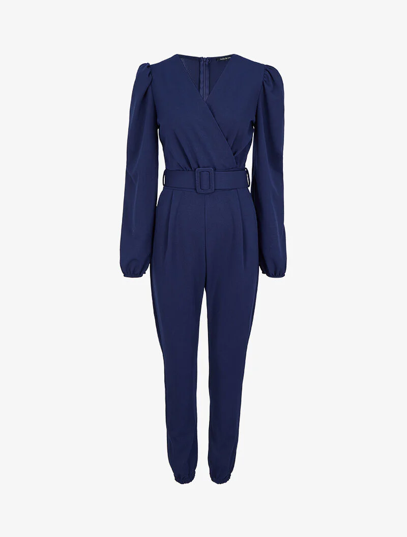 Wikkelcombinatie effen - Marineblauw
