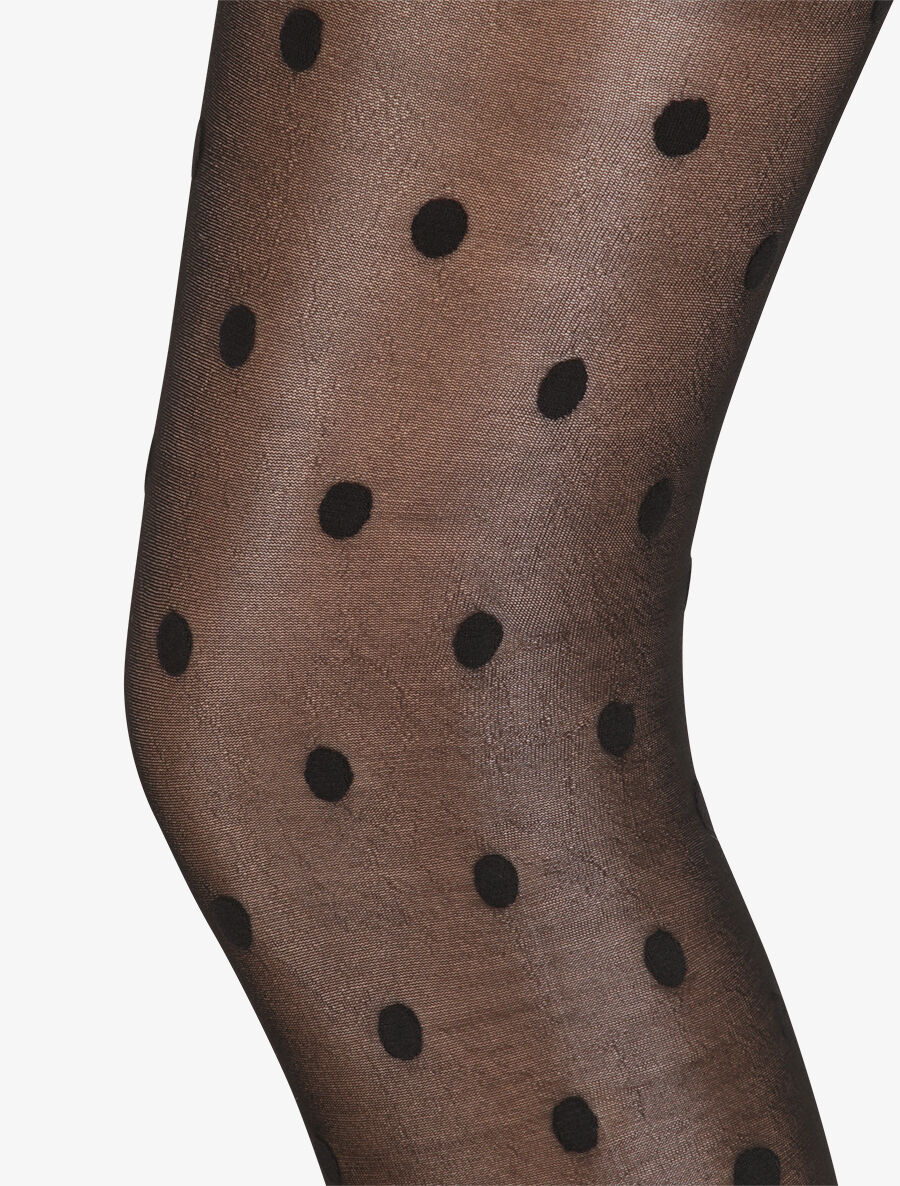 Voile panty's met stippen - Zwart - Image 2