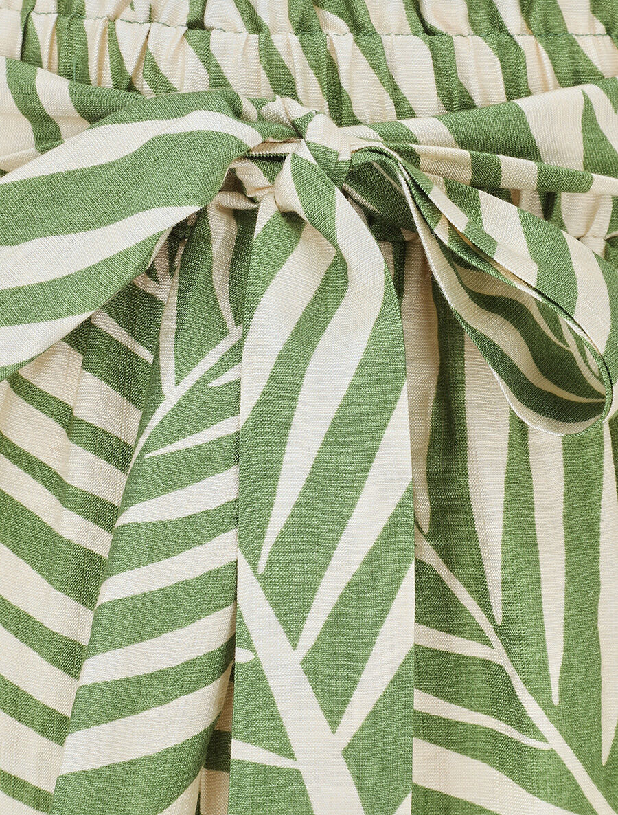 Paperbag short met tropische print - groen - Image 3