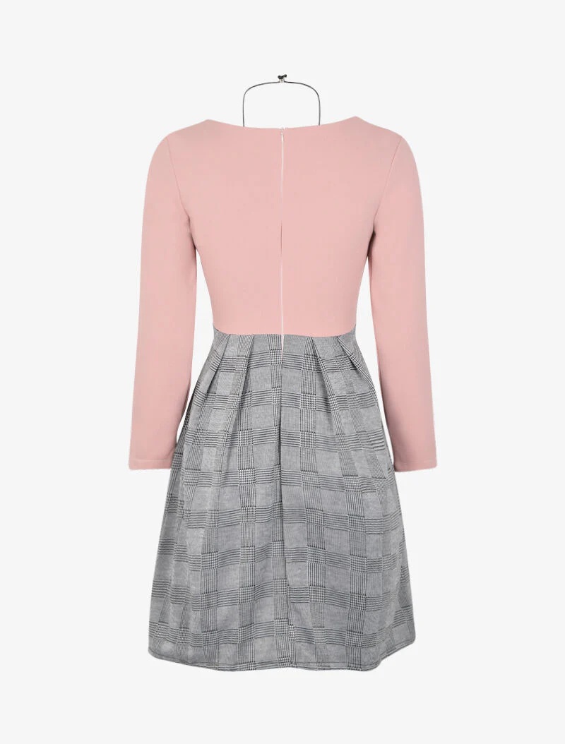 Skaterjurk met Prince de Galles-print - Roze - Image 2