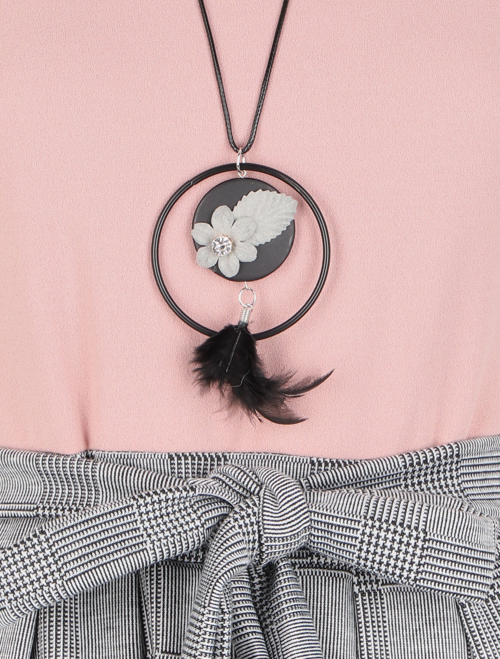 Skaterjurk met Prince de Galles-print - Roze - Image 3
