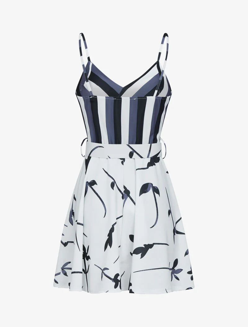 Fit & flare jurk met prints - Zwart - Image 2