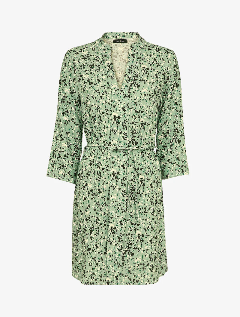 Skaterjurk met gespikkelde print - Groen