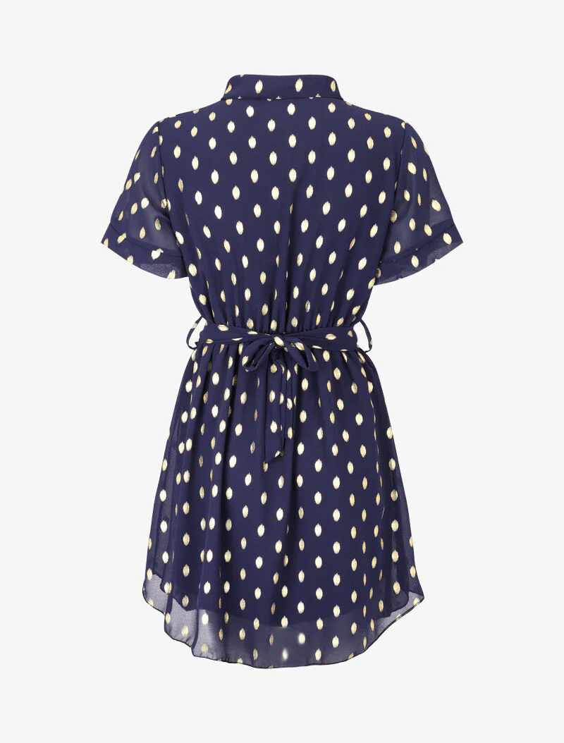 Skaterjurk met gespikkelde print - Marineblauw - Image 3