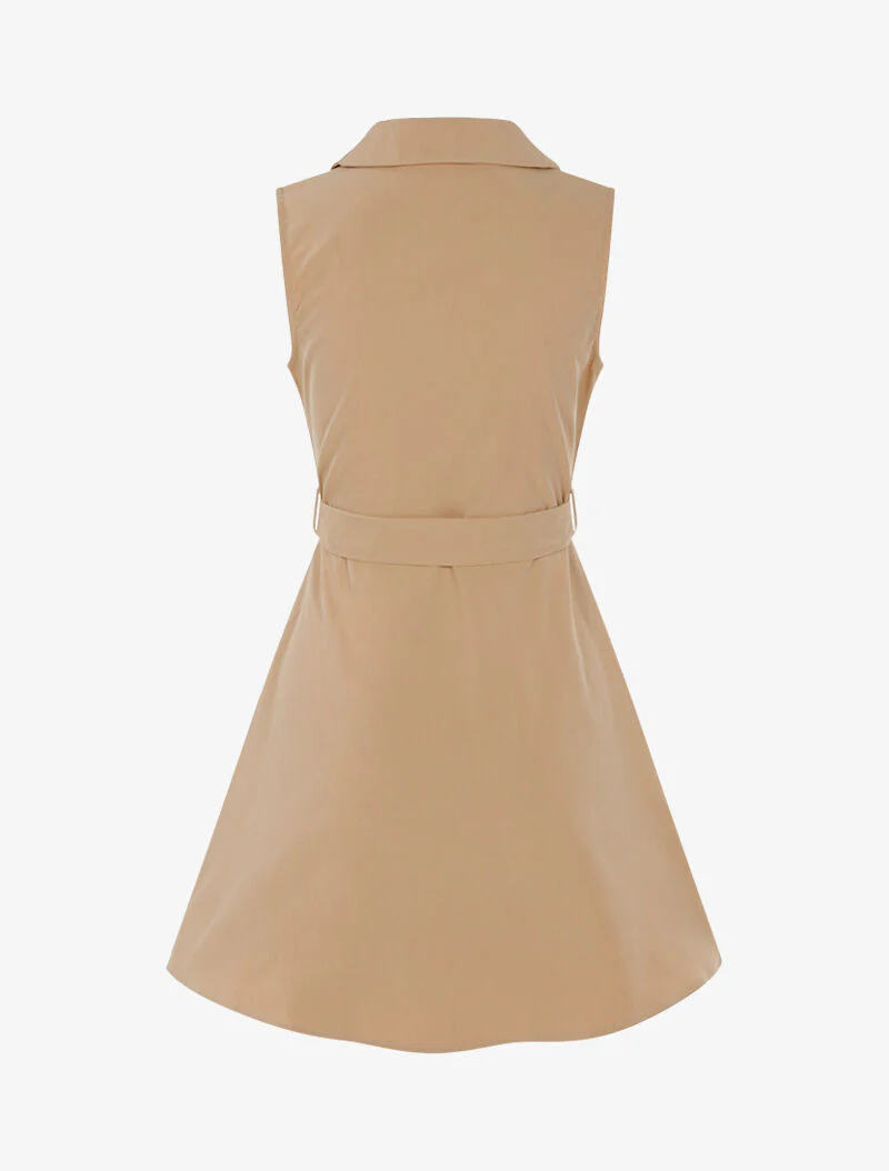 Skaterjurk met decoratieve knopen - beige - Image 2