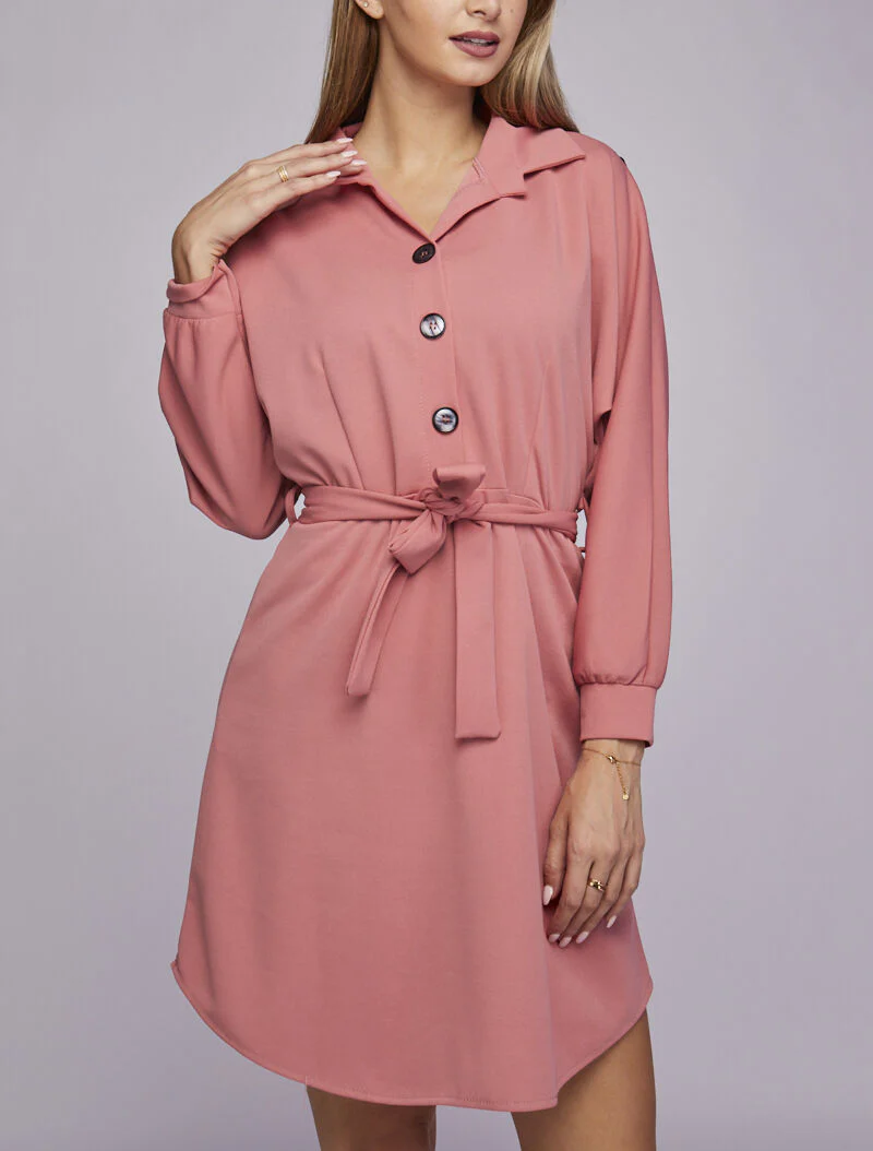 Fit & flare jurk met open rug - Roze