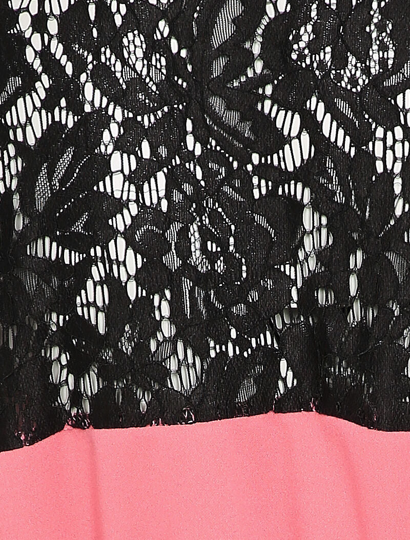 Fit & flare jurk met open rug - Roze - Image 4