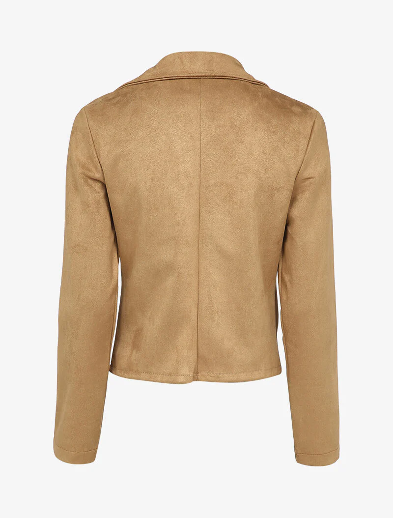 Suède perfecto met ritszakken - Camel - Image 2