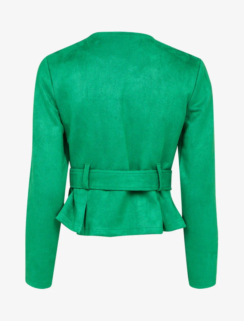 Perfecto peplum in suèdine - Groen - Image 2