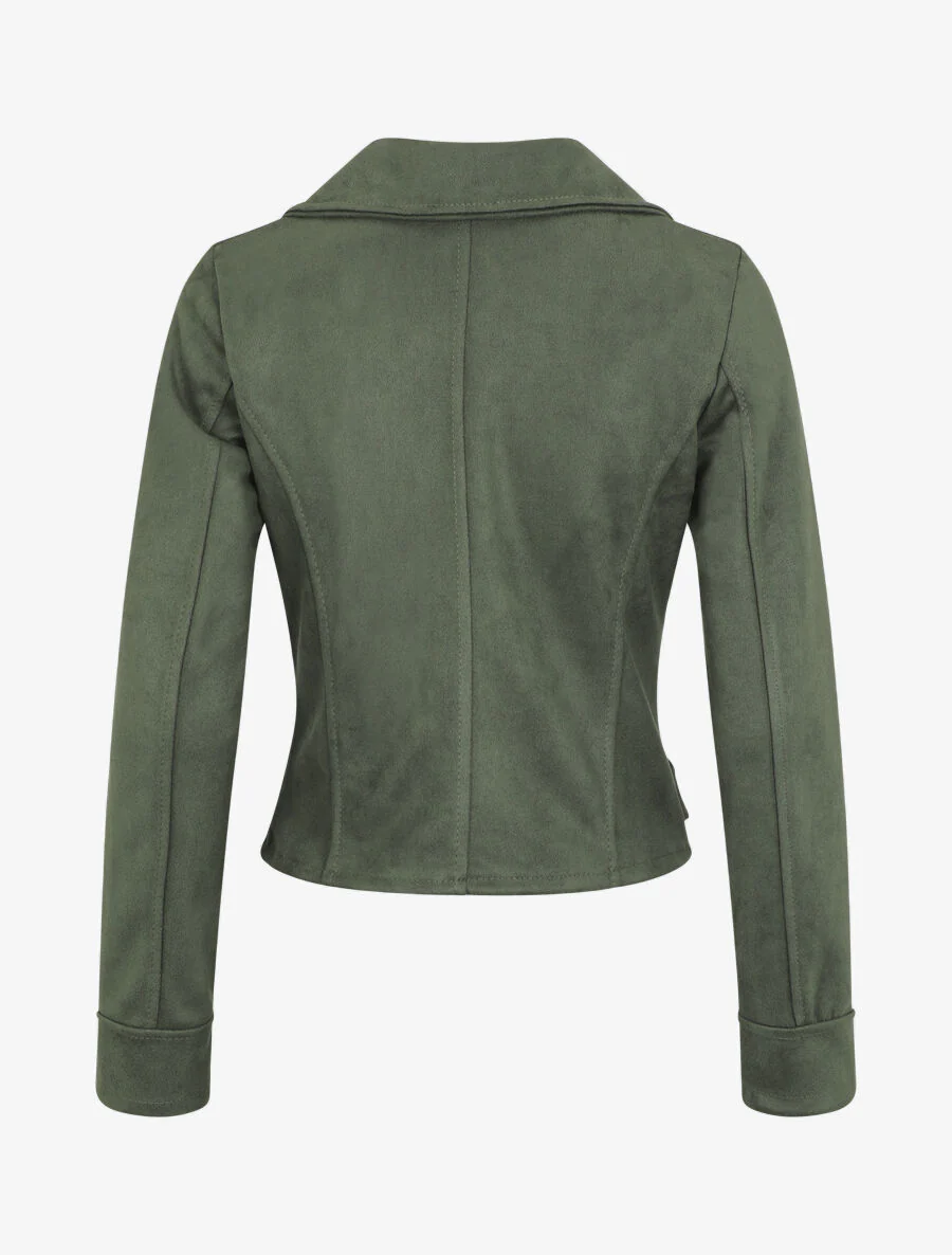 Perfecto-stijl jasje in suèdine - Groen - Image 2