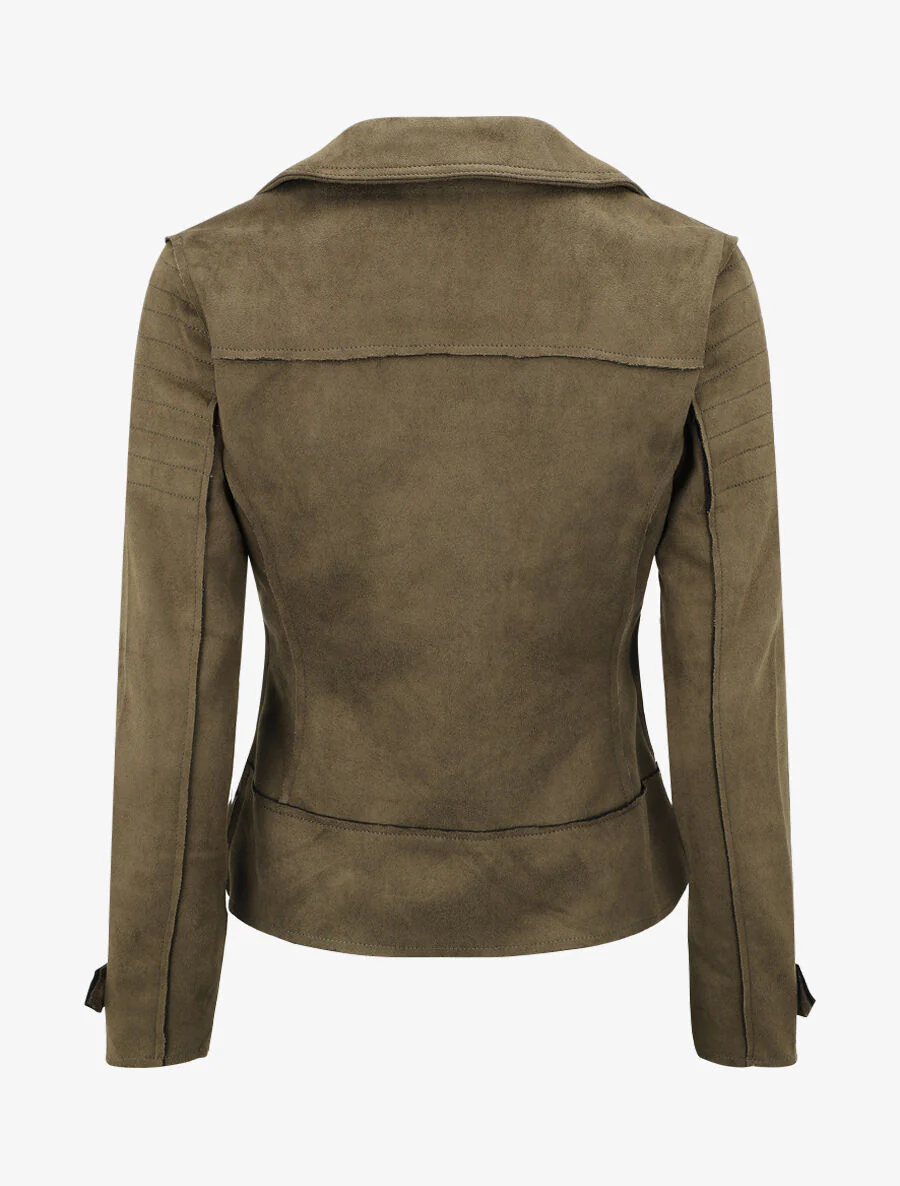 Perfecto-stijl leren jas - Kaki - Image 2