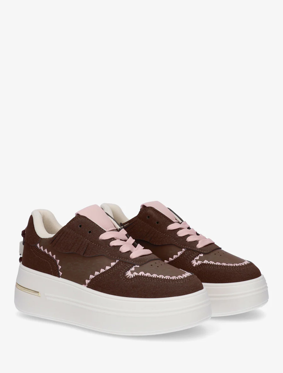 Plateau sneakers en kwastjes - Bruin - Image 4