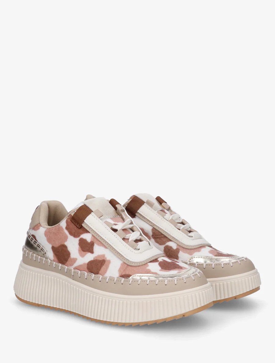 Platformzool sneakers met print - Roze/bruin - Image 4