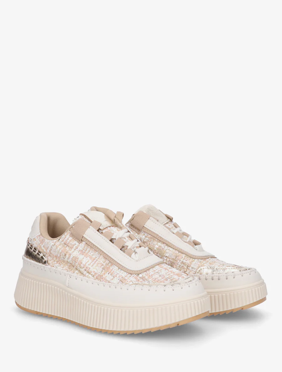 Platformzool sneakers met print - Beige - Image 4
