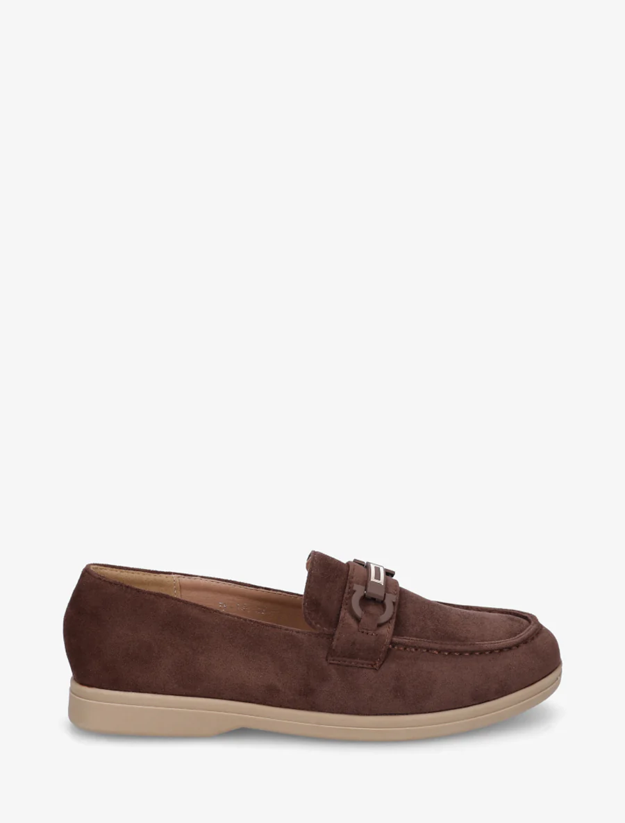 Platte loafers van suèdine - Bruin