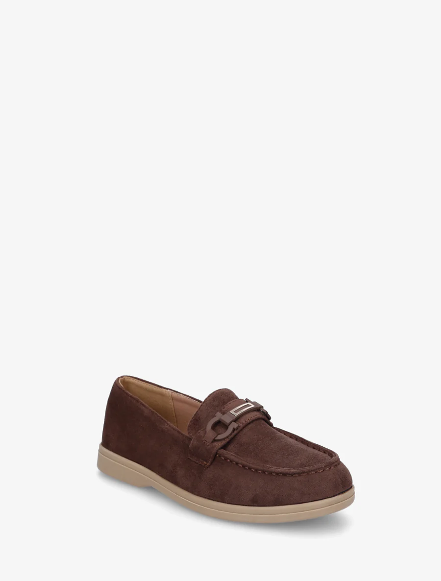 Platte loafers van suèdine - Bruin - Image 2