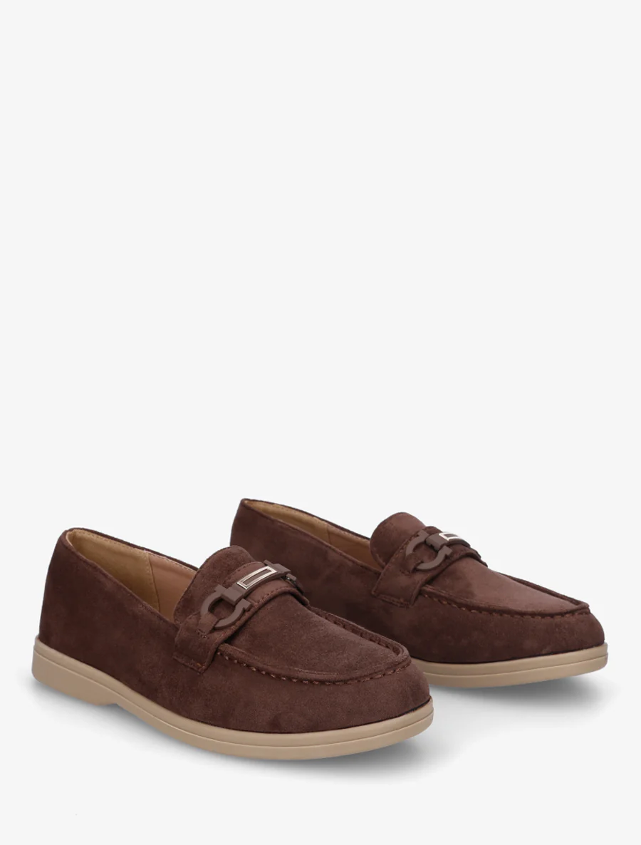 Platte loafers van suèdine - Bruin - Image 4